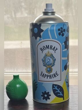 Rare Bombay Sapphire Collectable Decorative Hairspray Tin.